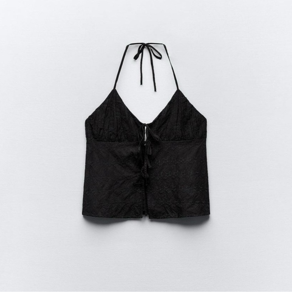 Zara Black Lace-Up Tank Top